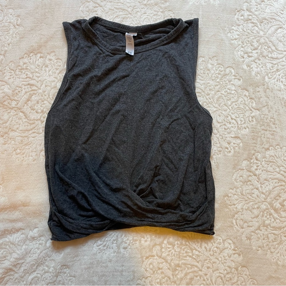 Grey ALO Yoga Twist Front Tank Top